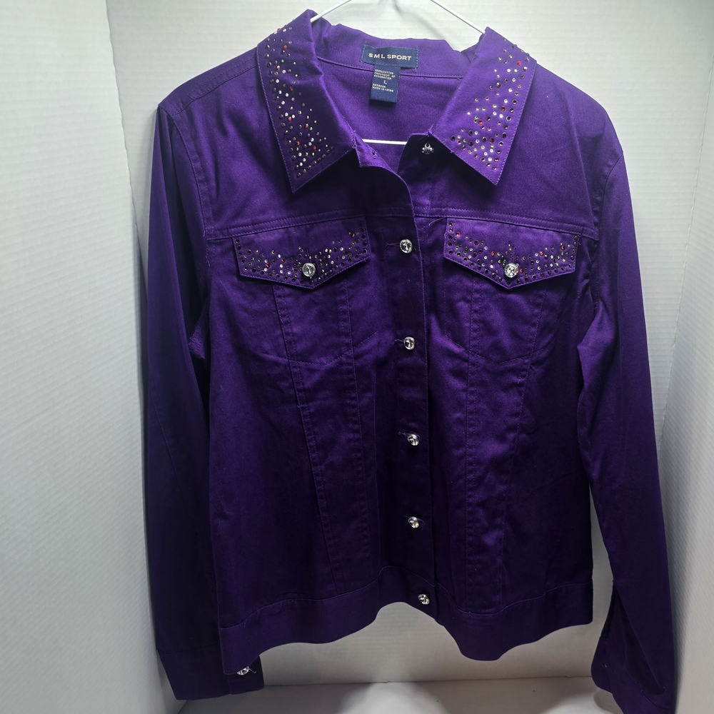 SML Sport Deep Purple Embellished Jean Jacket